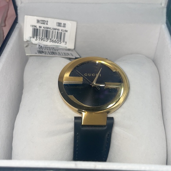 ✨BRAND NEW GUCCI Women’s Interlocking Watch 42mm Black/Gold✨ - Picture 5 of 13